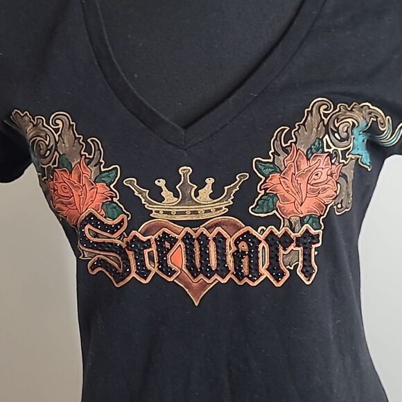 Chase authentic Nascar apparel Stewart #14 black t-shirt - Picture 2 of 7